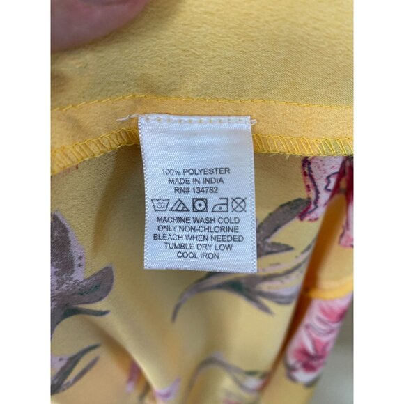 Indulgence Yellow Floral Ruffle Maxi Dress 3X Womens 100% Polyester Summer Style - Picture 4 of 7